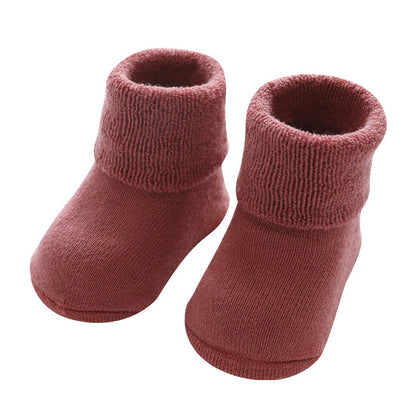 Newborn Baby Socks Terry Anti Slip Socks for Baby Winter Warm Thick