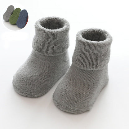 Newborn Baby Socks Terry Anti Slip Socks for Baby Winter Warm Thick