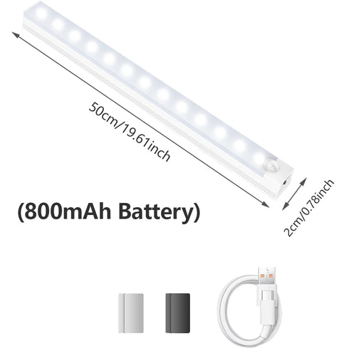 IRALAN Motion Sensor LED Cabinet Light USB Rechargeable Induction